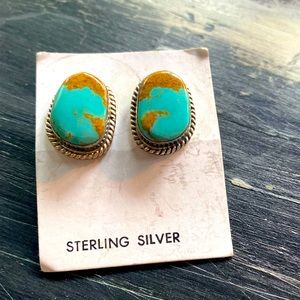 NWT Kingman Turquoise studs 9.25 Sterling Silver